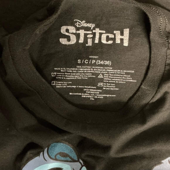 Disney Black and Blue Short Sleeve Tee with Relaxed Stitch Design - Picture 3 of 3